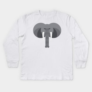 Elephant Head Vector Image Kids Long Sleeve T-Shirt